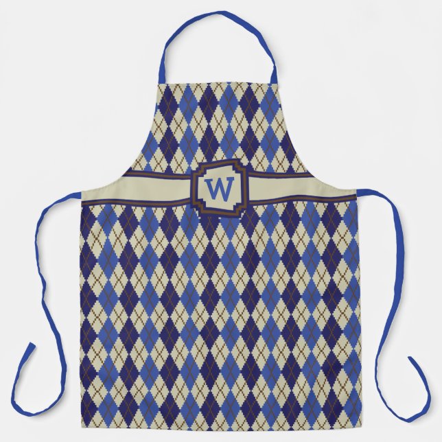 Blueberry Scone Raute All-over Print Schürze (Vorderseite)