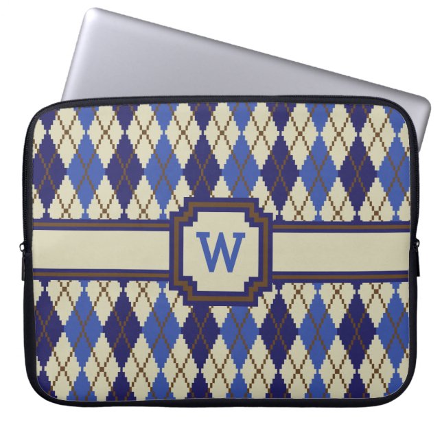 Blueberry Scone Raute Laptop Sleeve (Vorderseite)