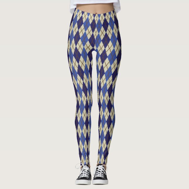 Blueberry Scone Raute Leggings (Vorderseite)