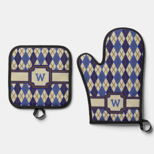 Blueberry Scone Raute Ofenhandschuh & Topflappen-Set