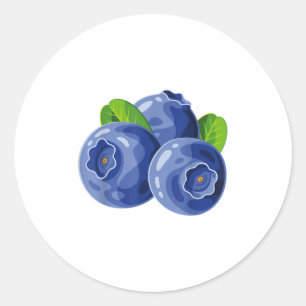 Blueberry Shirt Erwachsene Männer Frauen Kinder Bl Runder Aufkleber