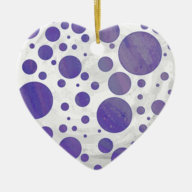 Blueberry Smear Polka Dot Keramik Ornament (Vorne)