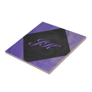 Blueberry Smear und Black Monogram Fliese