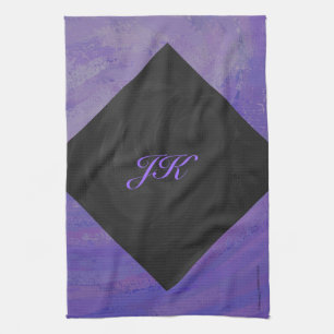 Blueberry Smear und Black Monogram Handtuch