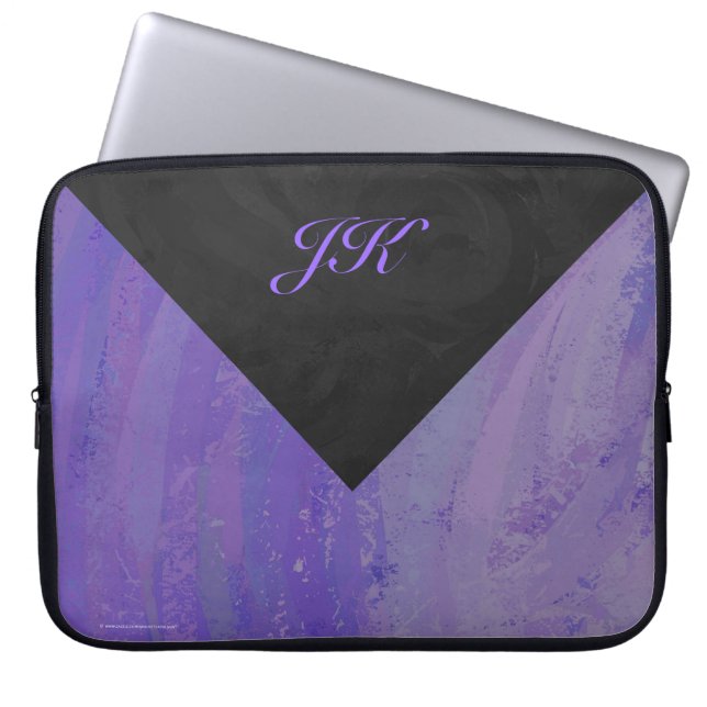 Blueberry Smear und Black Monogram Laptopschutzhülle (Vorderseite)