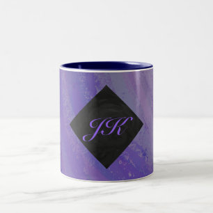 Blueberry Smear und Black Monogram Zweifarbige Tasse