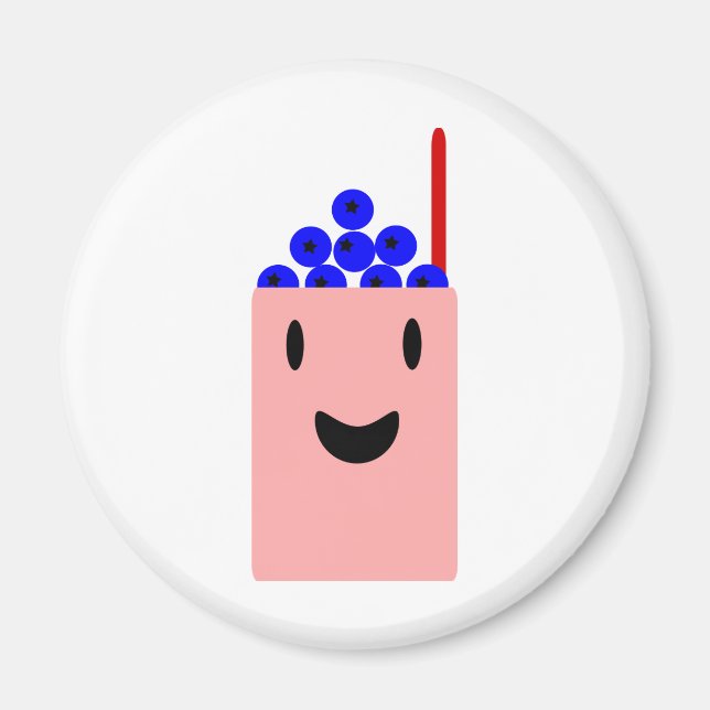 Blueberry Smoothie niedlich Magnet (Vorne)