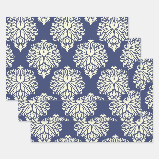 Blueberry Southern Hütte Damask Geschenkpapier Set (Set)