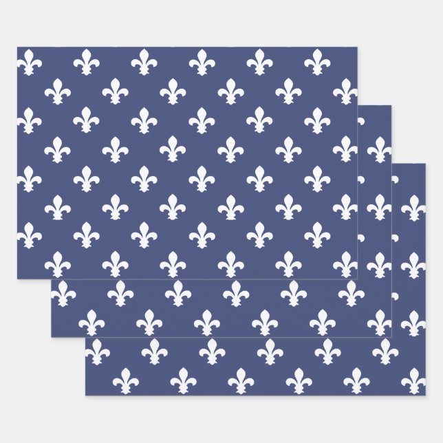 Blueberry Southern Hütte Fleur de Lys Geschenkpapier Set (Set)