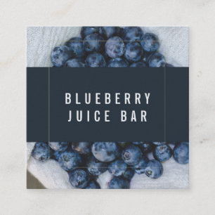 Blueberry Square Logo Modern Frame Quadratische Visitenkarte