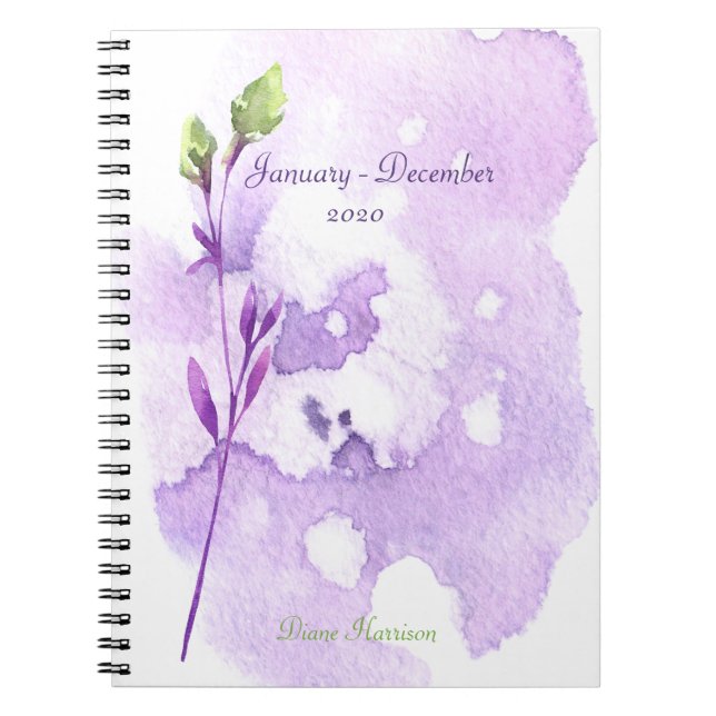 Blueberry Stem Watercolor Notizblock (Vorderseite)