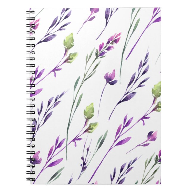 Blueberry Stems Watercolor Spiral Notebook Notizblock (Vorderseite)