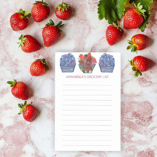 Blueberry Strawberry Baskets Einkaufsliste Post-it Klebezettel