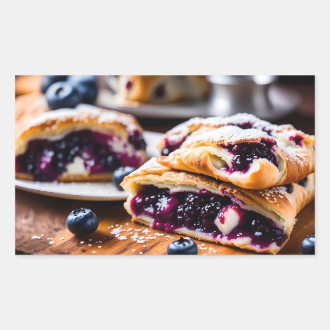 Blueberry Strudels Rechteckiger Aufkleber (Vorderseite)