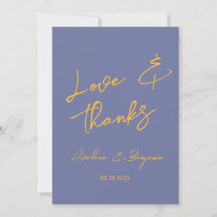 Blueberry Sunshine Typografy Wedding Vielen Dank Dankeskarte