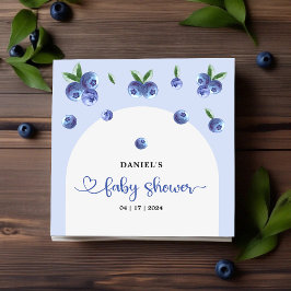 Blueberry Sweet Watercolor Boy Babydusche Napkin Serviette