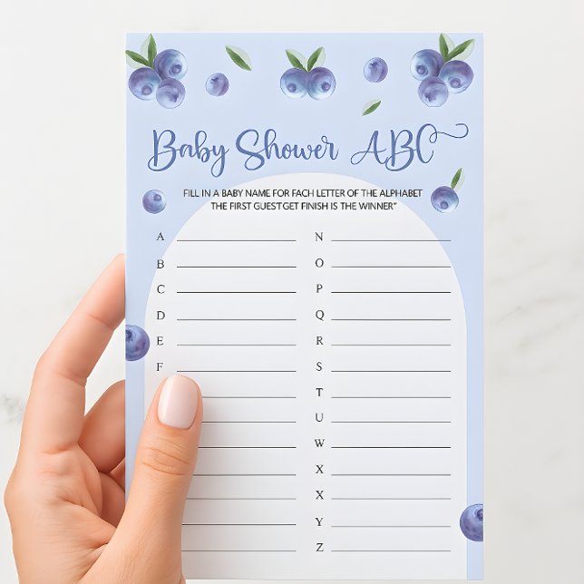 Blueberry Sweet Watercolor Kinderdusche ABC Game (Blueberry Sweet Watercolor Baby Shower ABC Game)