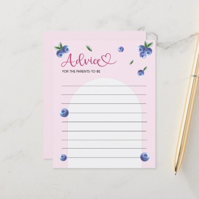 Blueberry Sweet Watercolor Kinderduschhilfe Spiel (Vorderseite/Rückseite Beispiel)