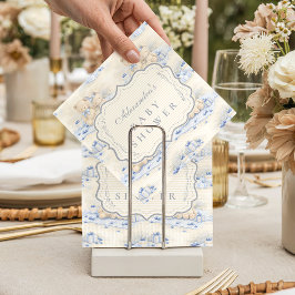 Blueberry Teddy Gift Toile Baby Shower Serviette