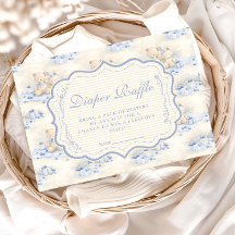 Blueberry Teddy Gift Toile Diapper Raffle
