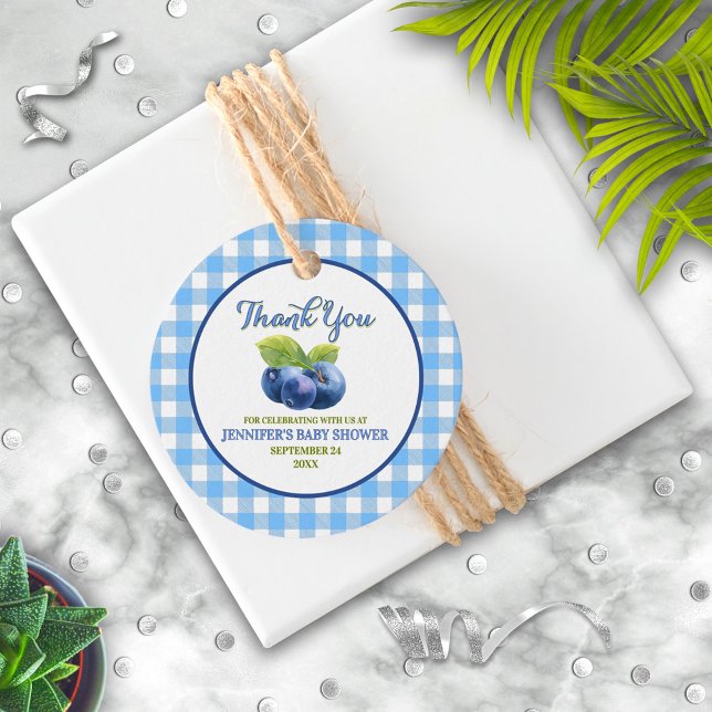 Blueberry Theme Baby Dusche Vielen Dank Geschenkanhänger (Von Creator hochgeladen)