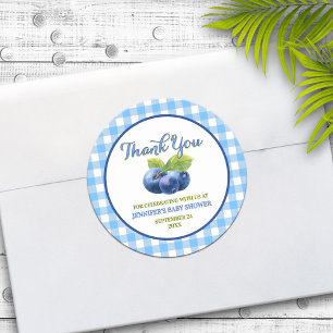 Blueberry Theme Baby Dusche Vielen Dank Runder Aufkleber