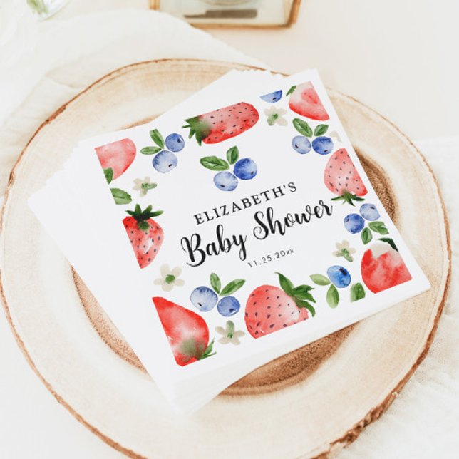 Blueberry- und Strawberry-Baby-Dusche Serviette (Von Creator hochgeladen)
