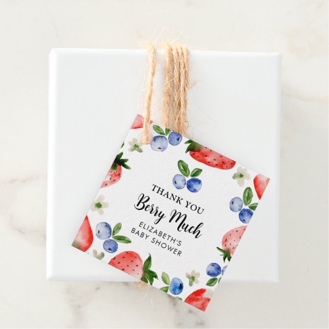 Blueberry und Strawberry Vielen Dank Geschenkanhänger (Beispiel)