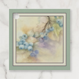 Blueberry Watercolor Favor Tag — Gartenlandschaft Geschenkanhänger
