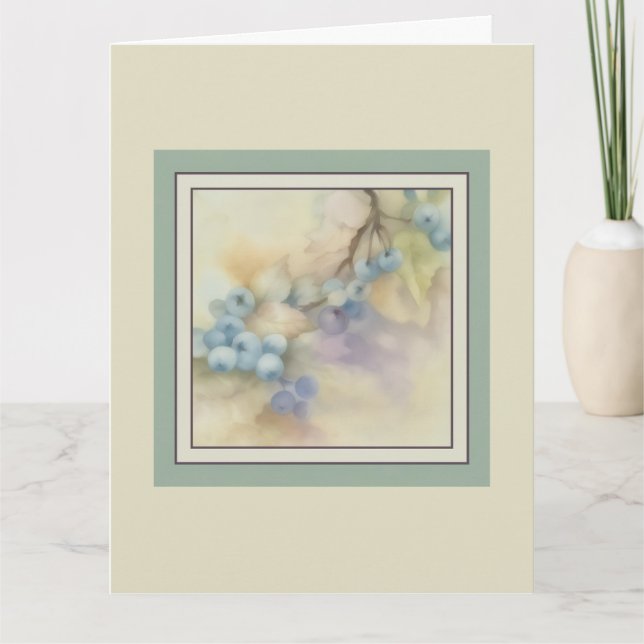 Blueberry Watercolor Grußkarte — Karte (Vorderseite)