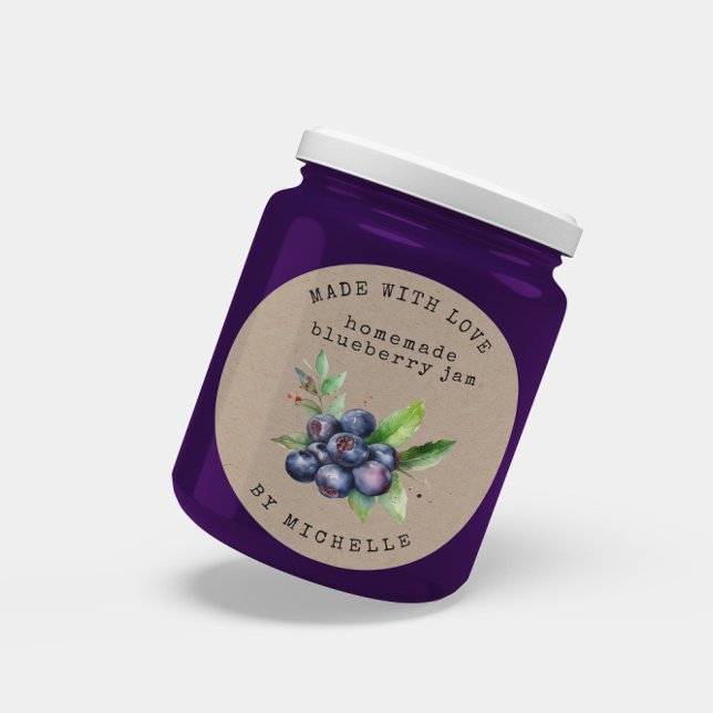 Blueberry Watercolor Jam Label Canning Sticker (Von Creator hochgeladen)