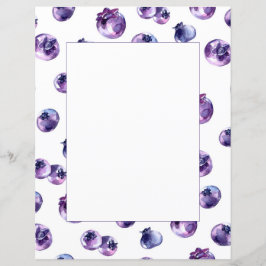 Blueberry Watercolor Scrapbook Paper