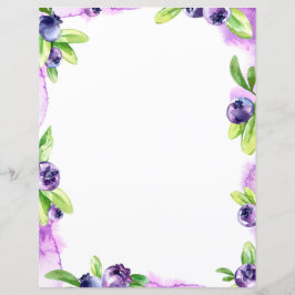 Blueberry Watercolor Scrapbook Paper