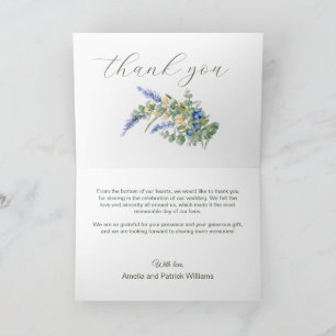 Blueberry Wildblumen Lavender Rustic Wedding Dankeskarte