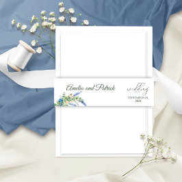 Blueberry Wildblumen Lavender Rustic Wedding Einladungsbanderole