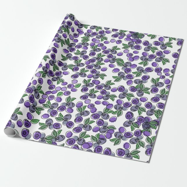 Blueberry Wrapping Paper Geschenkpapier (Ungerollt)