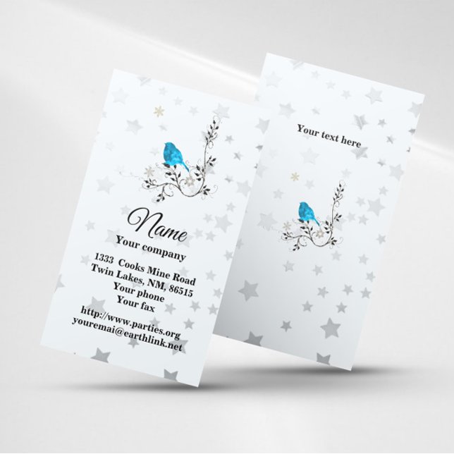 BlueBird and Stars Business Card Visitenkarte (Von Creator hochgeladen)