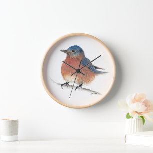 Bluebird Art Wall Décor Uhr