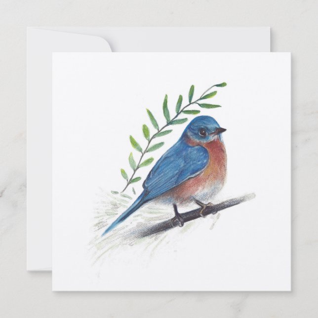 Bluebird Art with Greenery (Vorderseite)