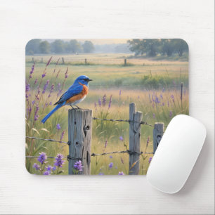 Bluebird auf dem "Country Fencing Post" Mousepad