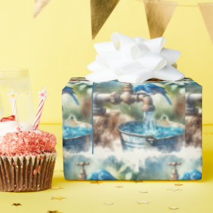 Bluebird auf einem alten Wasserhahn Geschenkpapier