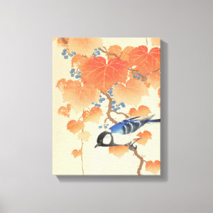 Bluebird auf einer Paulownia Tree Canvas Print Leinwanddruck