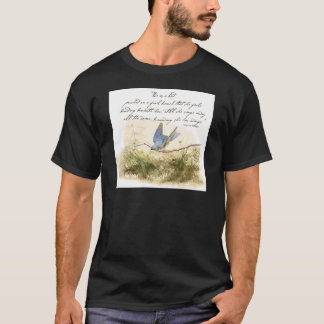 Bluebird auf Zweig Victor Hugo Inspirationsegedich T-Shirt