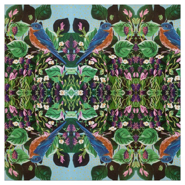 Bluebird Berry Stoff (Muster)