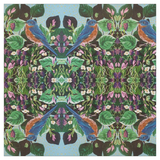 Bluebird Berry Stoff (Muster)