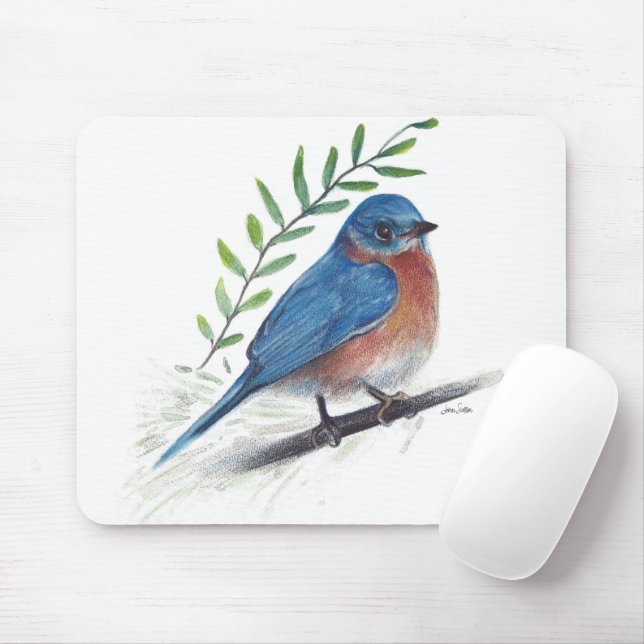 Bluebird Bird Art Mousepad (Mit Mouse)