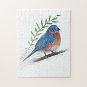 Bluebird Bird Art Puzzle