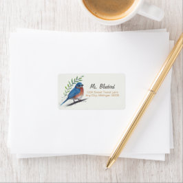 Bluebird Bird Art Return Label Adressaufkleber
