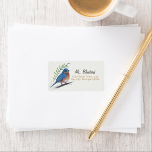 Bluebird Bird Art Return Label Adressaufkleber