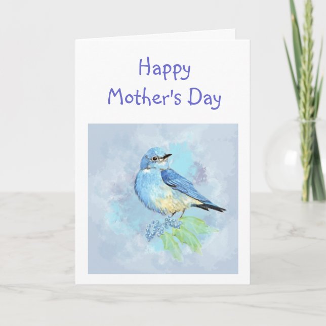 Bluebird Bird Art Scripture Christlicher Muttertag Karte (Vorderseite)